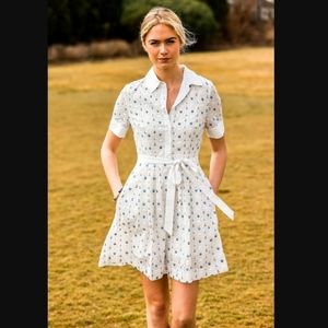 Kiel James Patrick Beachcomber Shirtdress Eyelet White Blue (12) super classy